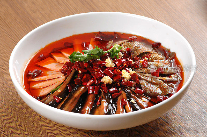 Sliced Duck Blood in Chili Sauce oil (毛血旺)